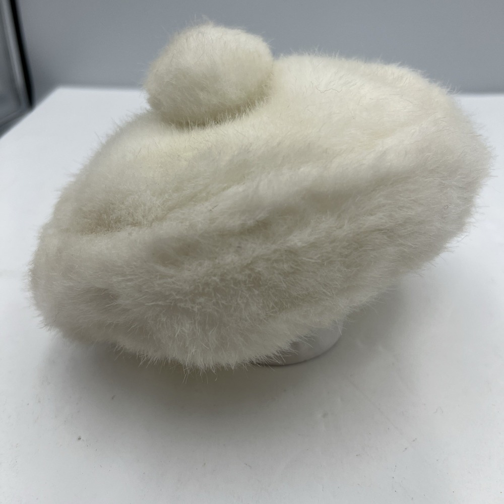American‎ Girl Pleasant Company Samantha White Faux Fur Beret HAT for doll 1996